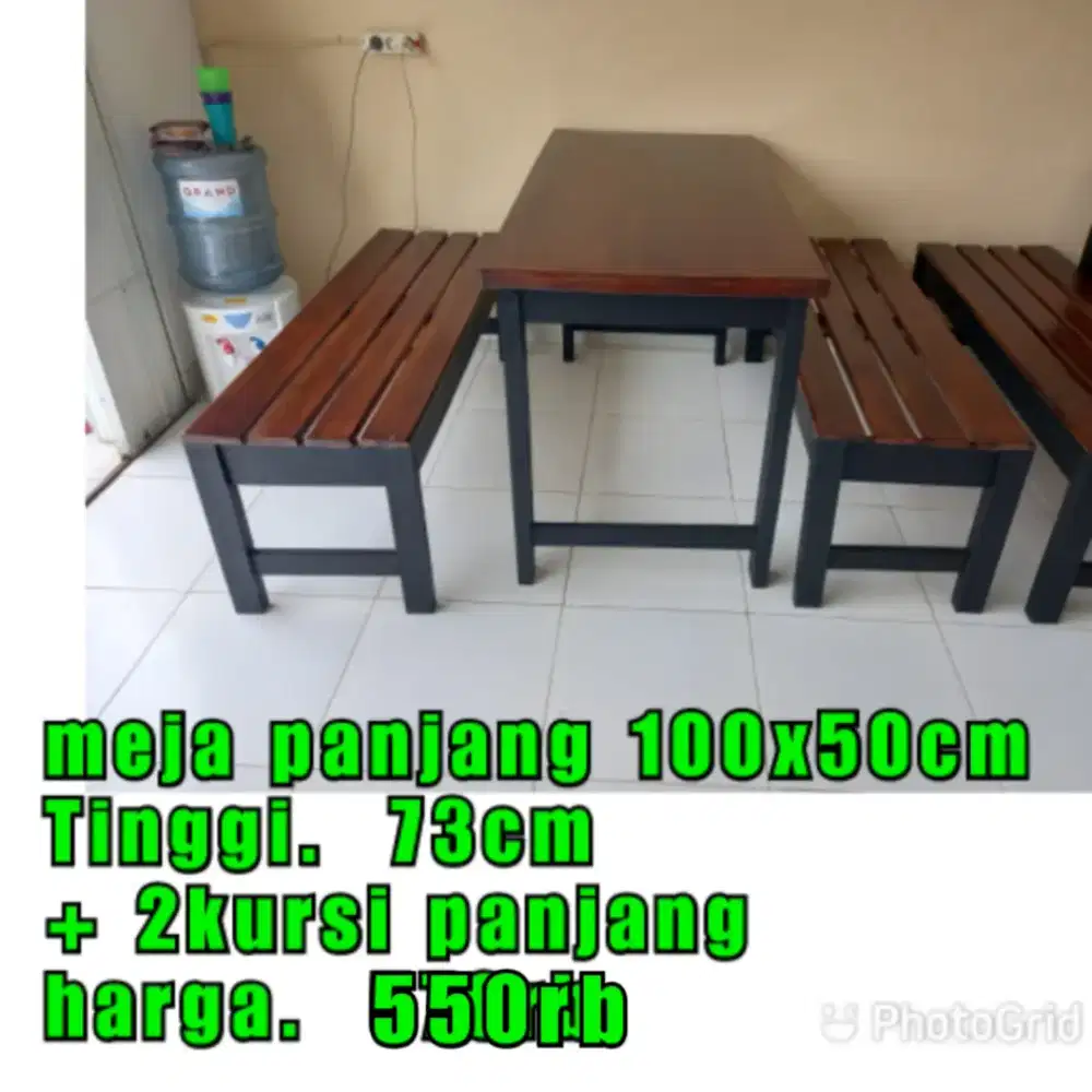 Meja set kursi makan resto Cafe, meja kursi warung makan,  meja dapur