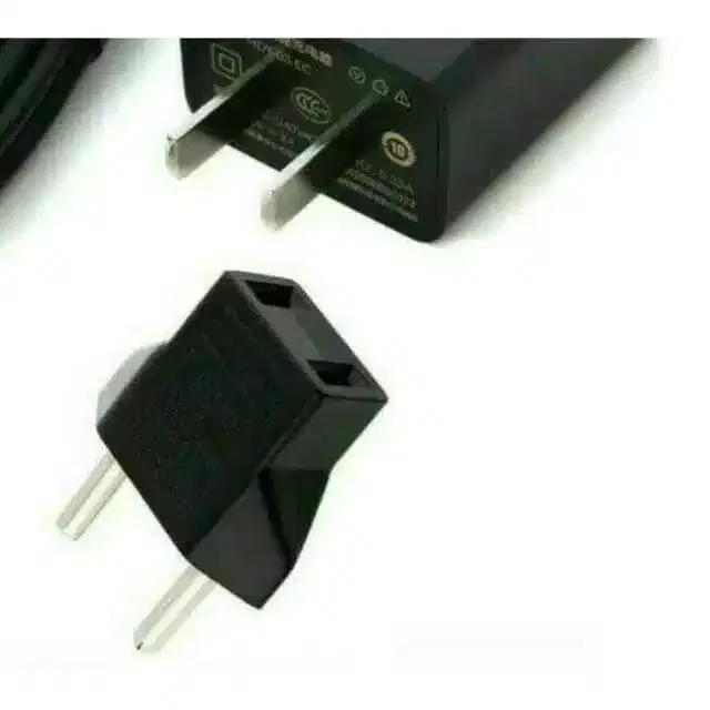 Over Steker Adaptor 2 Colokan Pipih ke Bulat Sambungan Charger Hp - HL