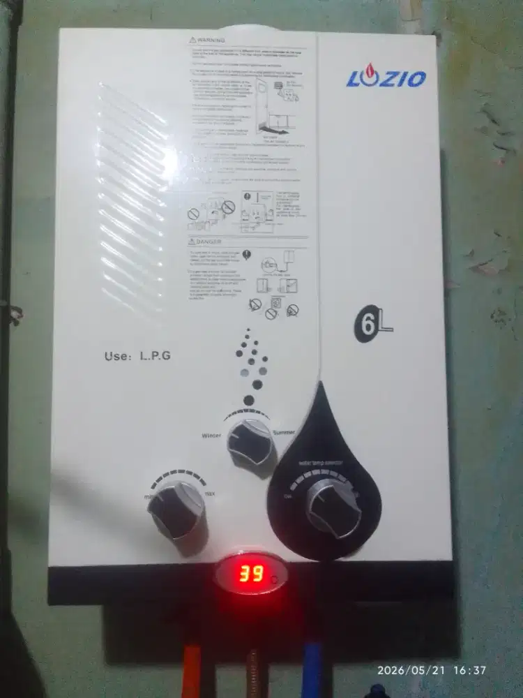 Paket Water Heater Gas Second Luzio