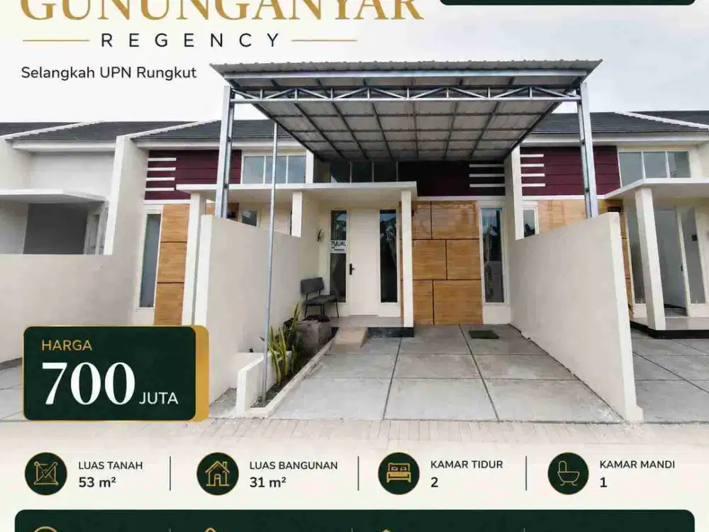 PERMATA GUNUNGANYAR REGENCY Selangkah UPN Rungkut ‼️ Rumah 1 Lantai One Gate System Gununganyar