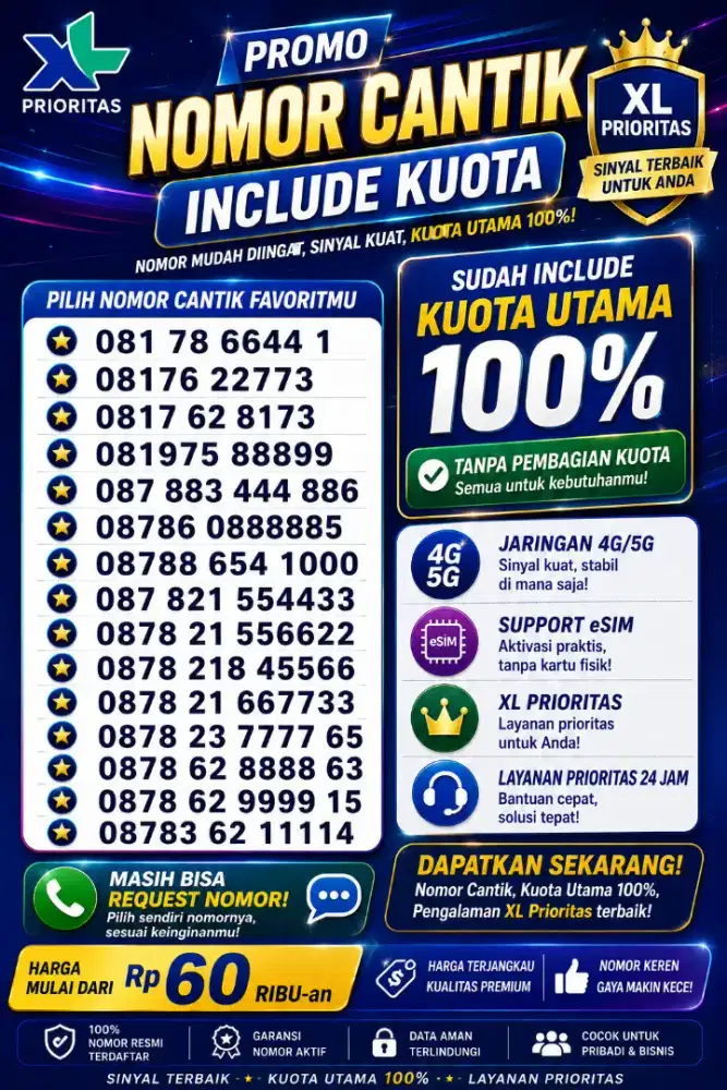 nomor cantik sudah ada kuota internet termurah