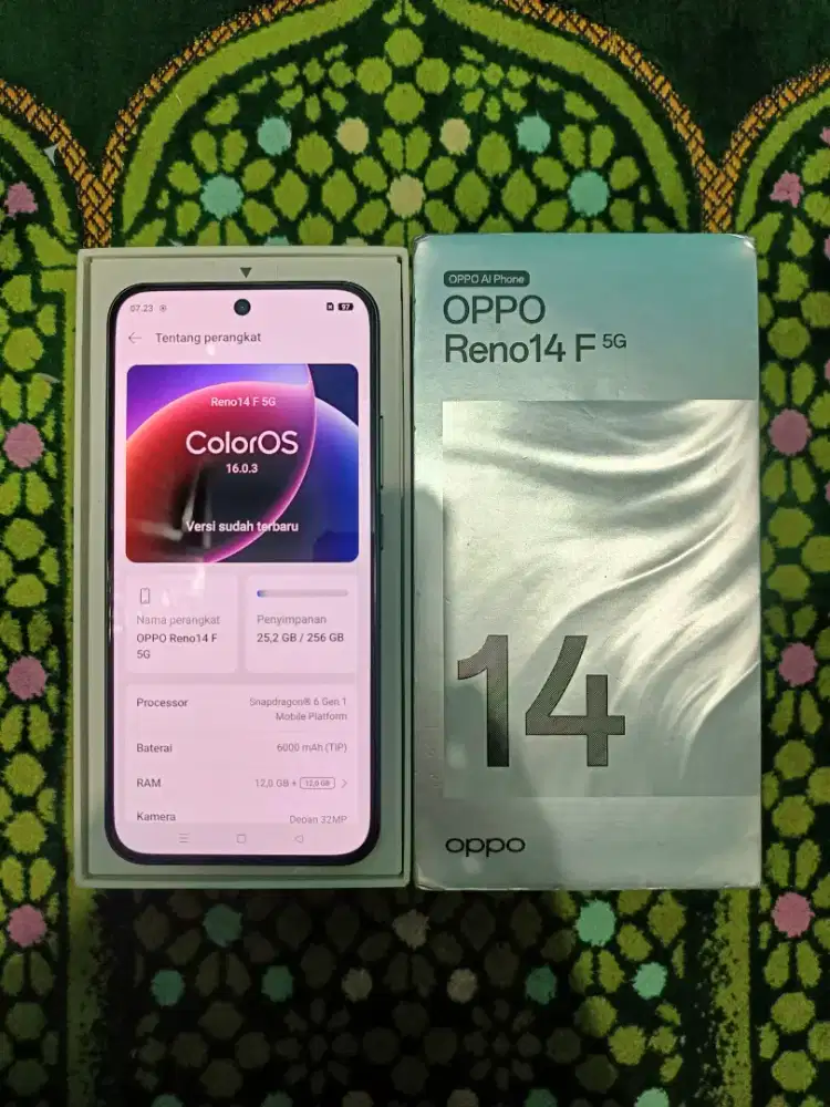 Oppo Reno 14F 5G 12+12/256GB Fullset ( Garansi Desember 2026 )