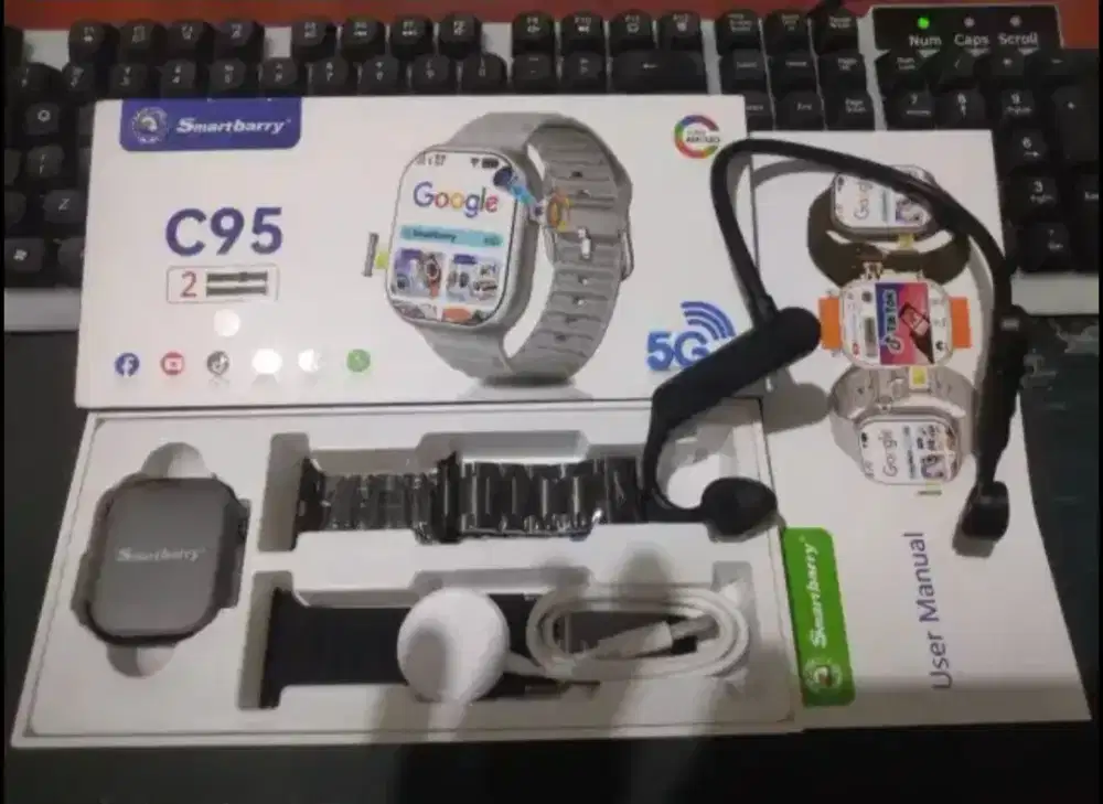 Smart Watch Android Strava C95 5G Amoled Ram 6gb/64 WA TikTok FB IG FF
