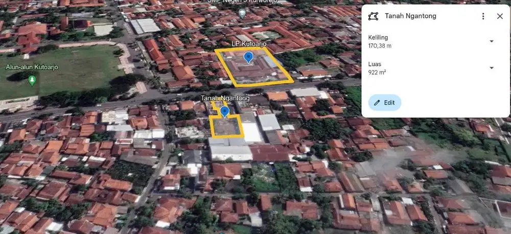 TANAH PADAT SIAP BANGUN 100 M DARI ALUN2 KUTOARJO