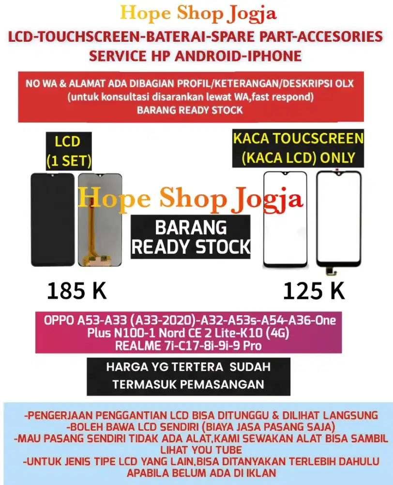 Touchscreen-Baterai-Lcd REALME 7i-C17-8i-9i-9 Pro