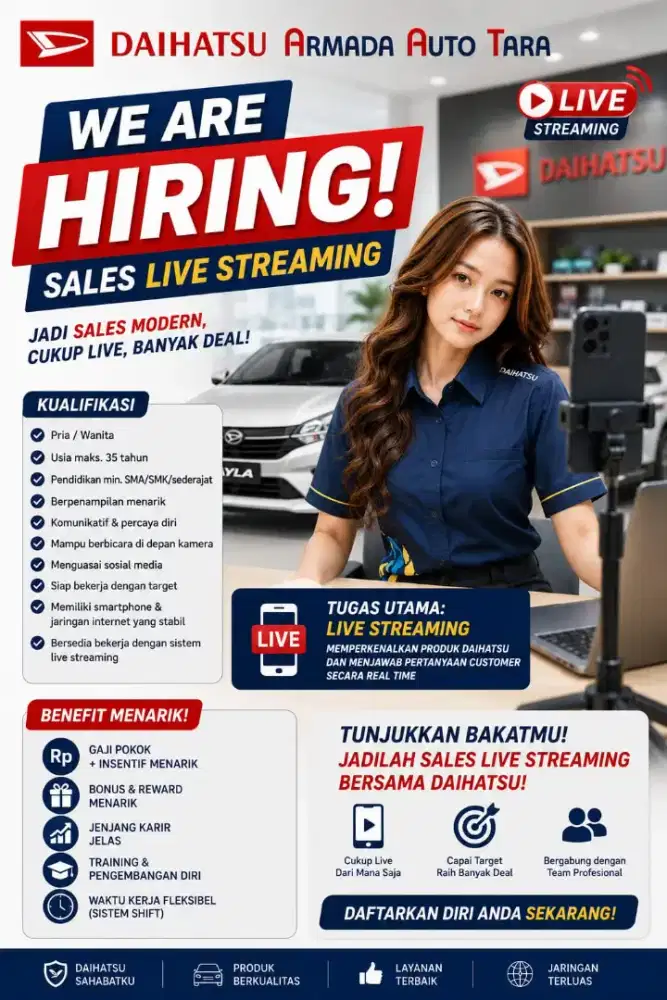 Dibutuhkan Sales Daihatsu