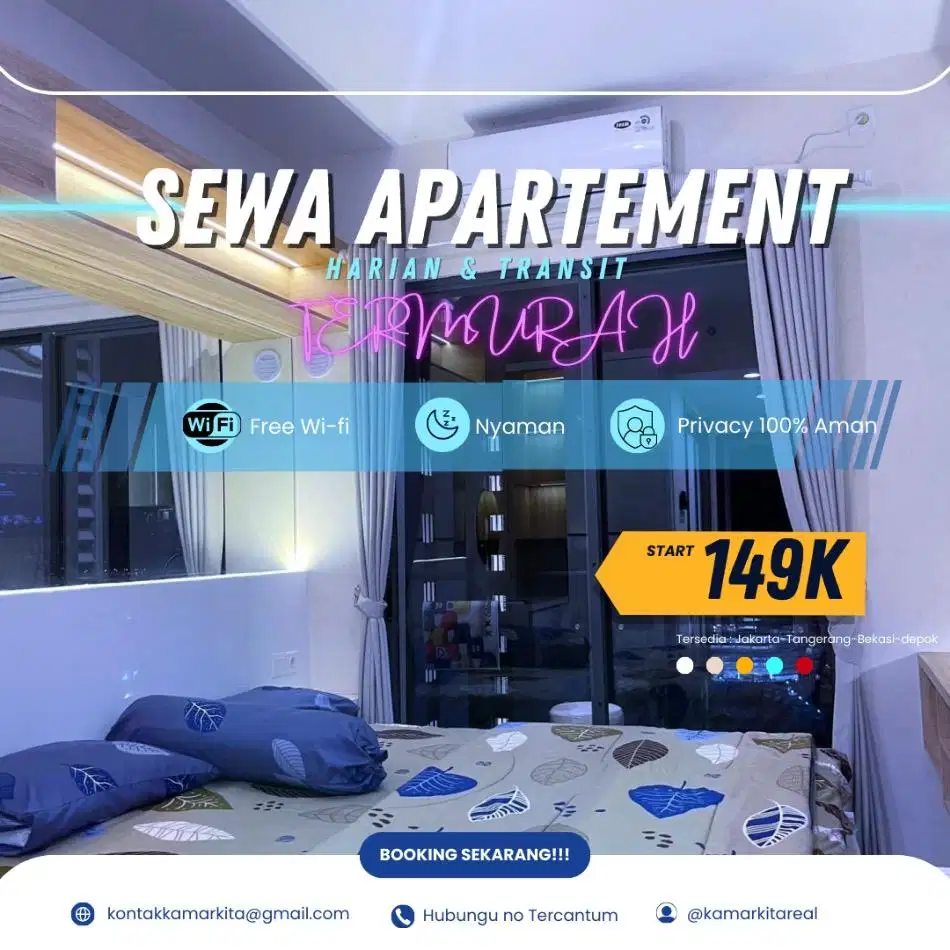 Sewa Apartemen Harian/Transit SENTRA TIMUR JAKARTA Termurah Pulogebang