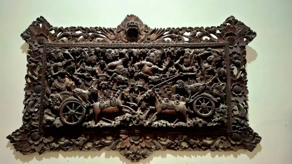 ukiran kayu jati klasik handmade