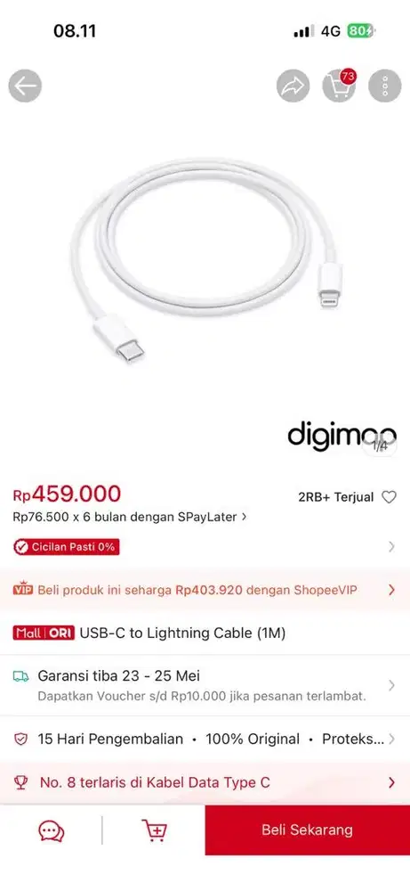 USB-C to Lightning Cable (1M)