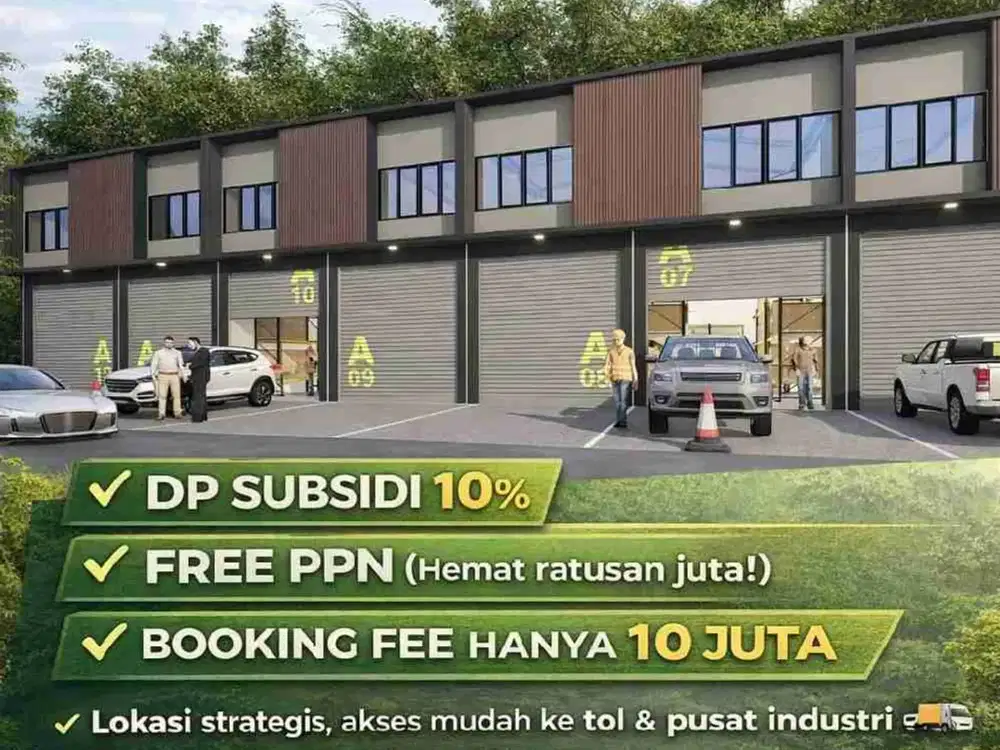 Dijual free ppn gudang/ruko multiguna Riverdale Bizhub pinggir jalan utama pantura