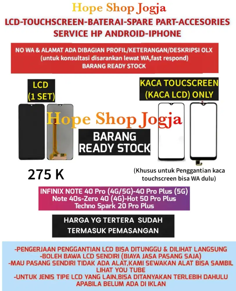 Touchscreen-Baterai-Lcd Techno Spark 20 Pro Plus