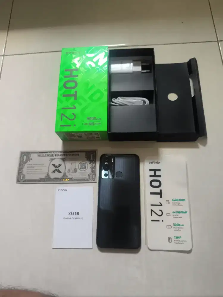 Infinix hot 12i 4/64 racing black resmi indonesia
