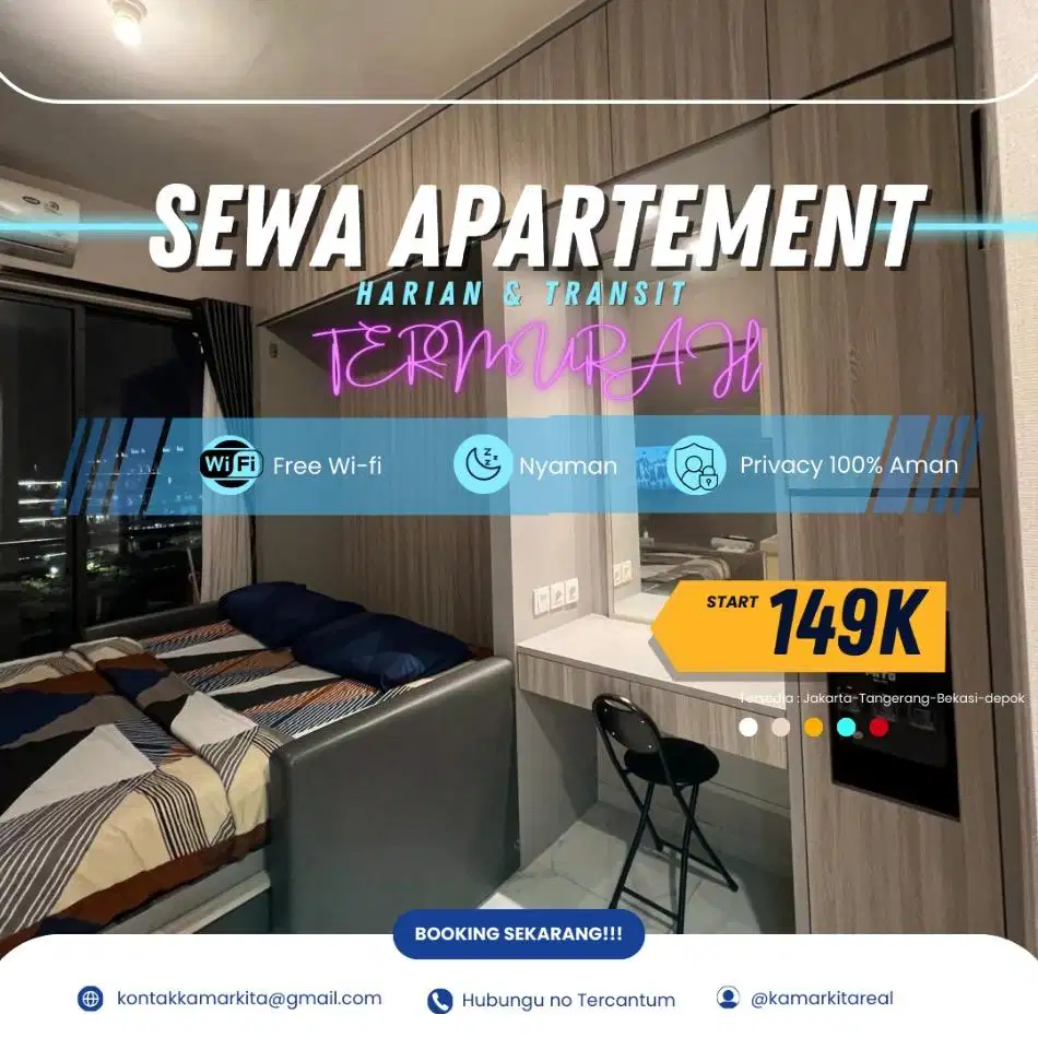 Sewa apartemen Treepark City Tangerang Harian/Transit Termurah