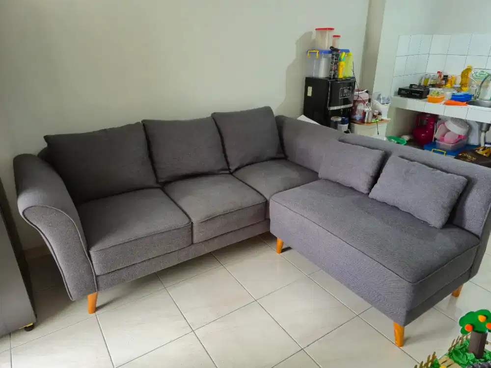 Jual sofa L abu