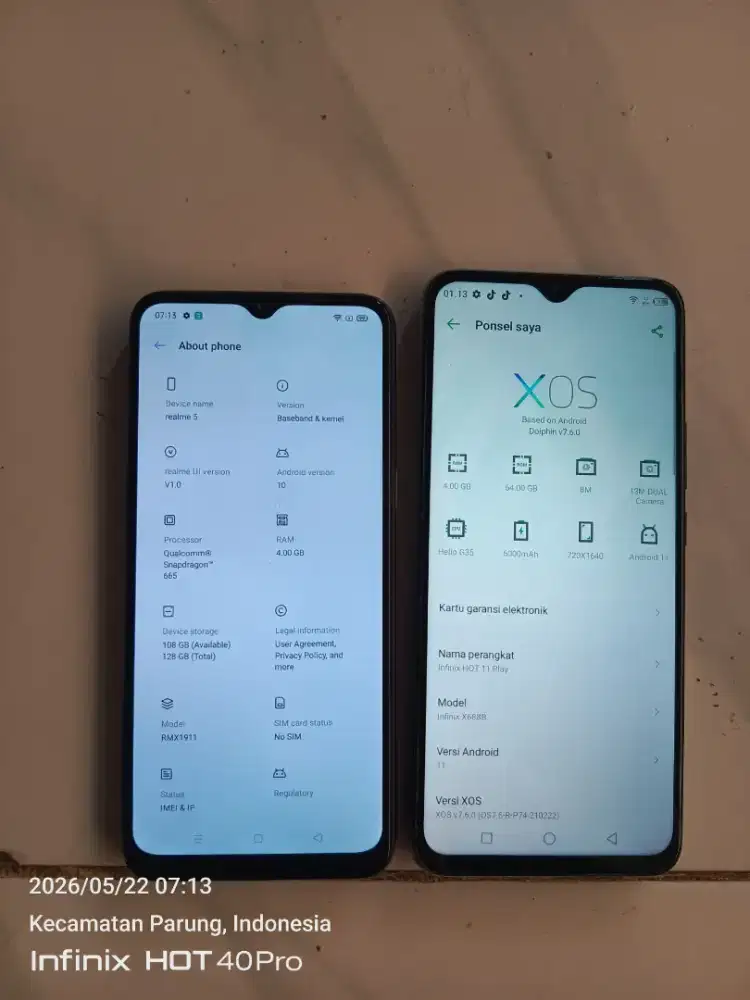Infinix hot 11 play & Realme 5