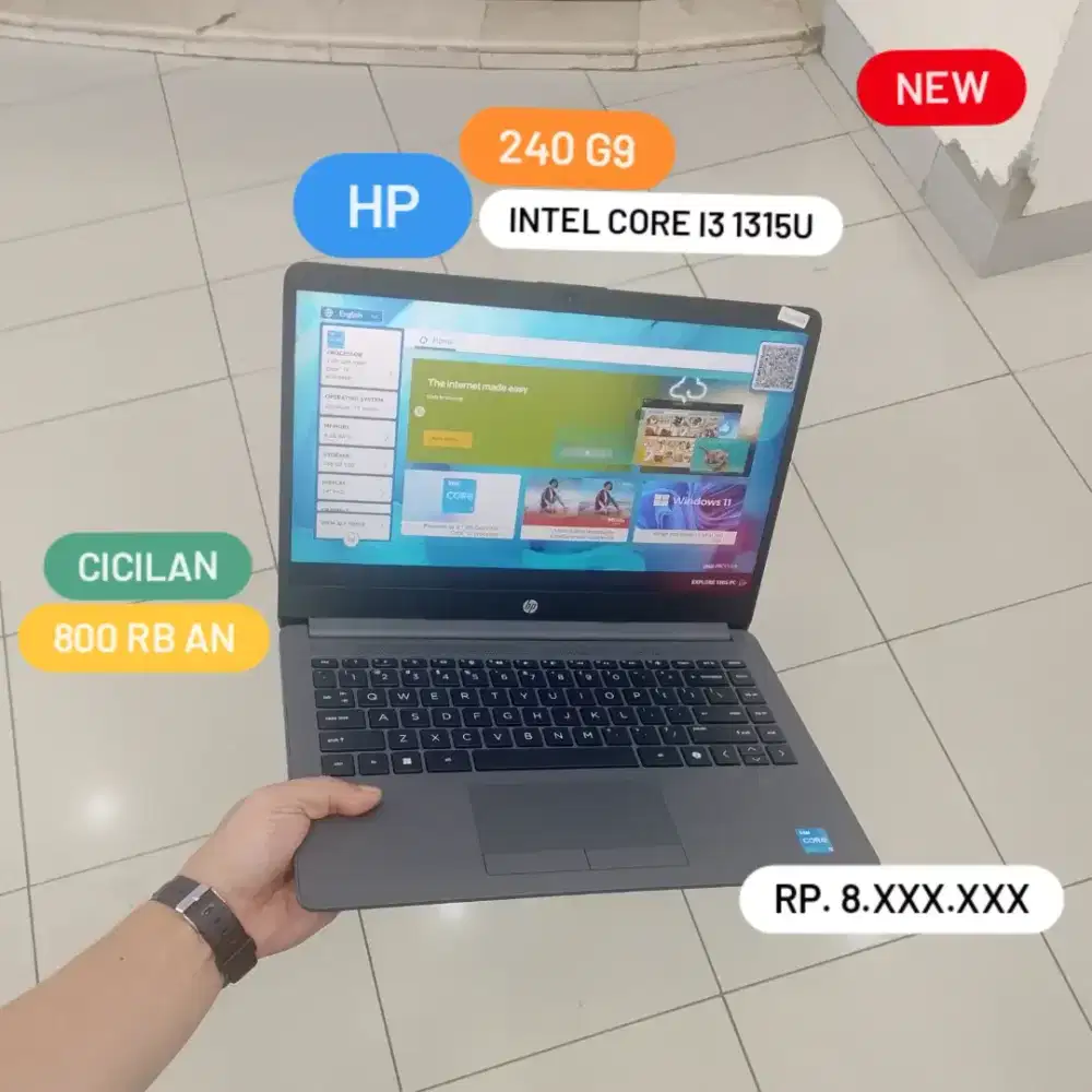 Laptop HP G9 Intel Core i3 1315u Ram 8 GB / 512GB Resmi Cash / Kredit