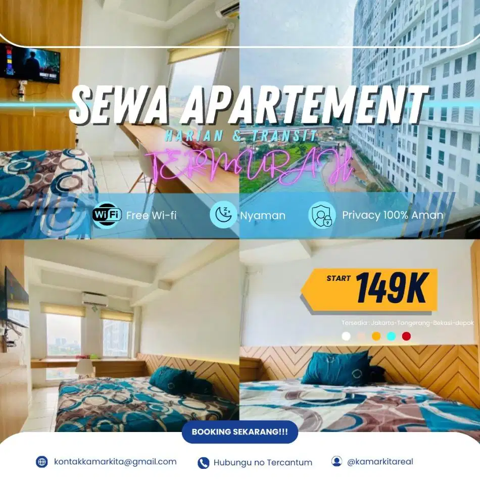 Sewa apartemen Bekasi Patraland Urbano Harian/Transit Termurah