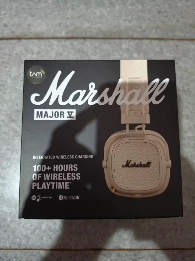 Marshal Major V headphone warna cream baru garansi TAM
