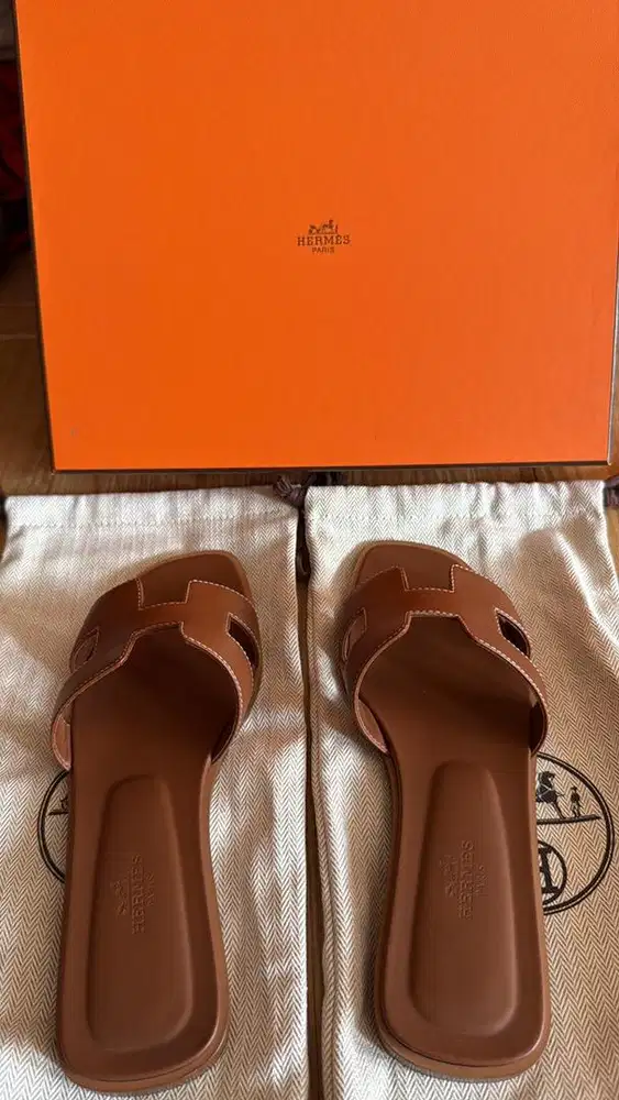 Hermes Oran Sandals Gold
