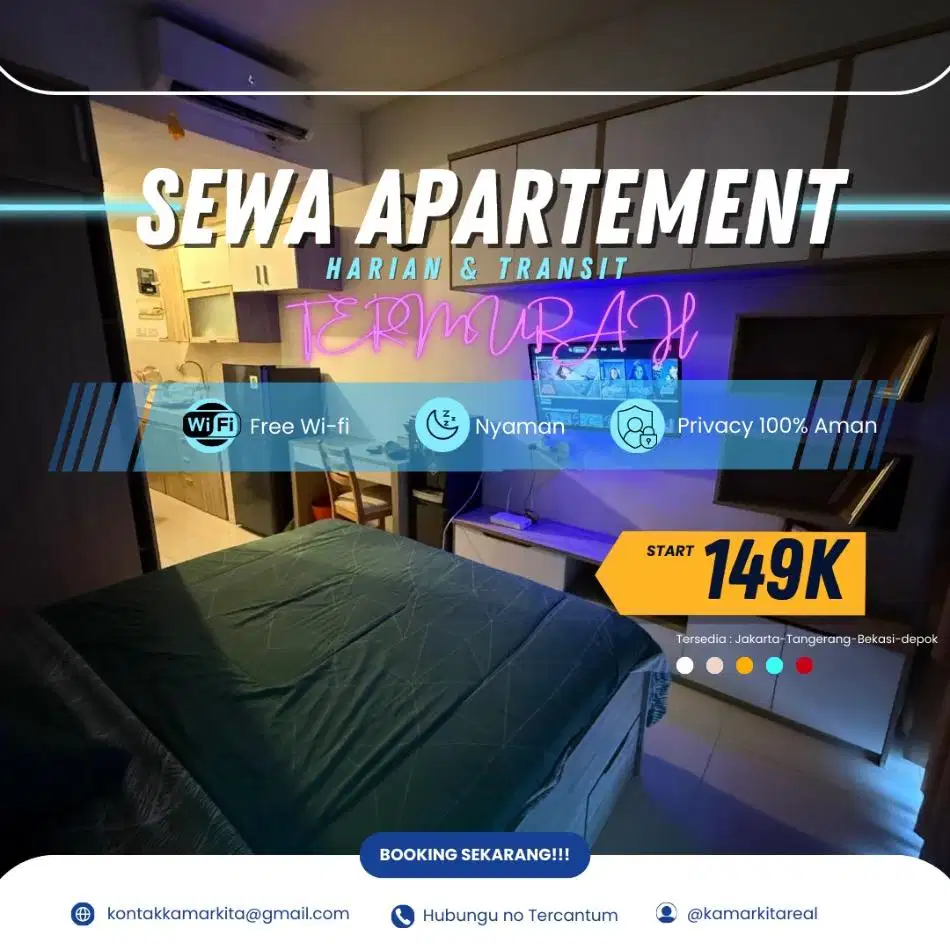 Sewa Apartemen Treepark BSD Serpong Harian/Transit Termurah Tangerang