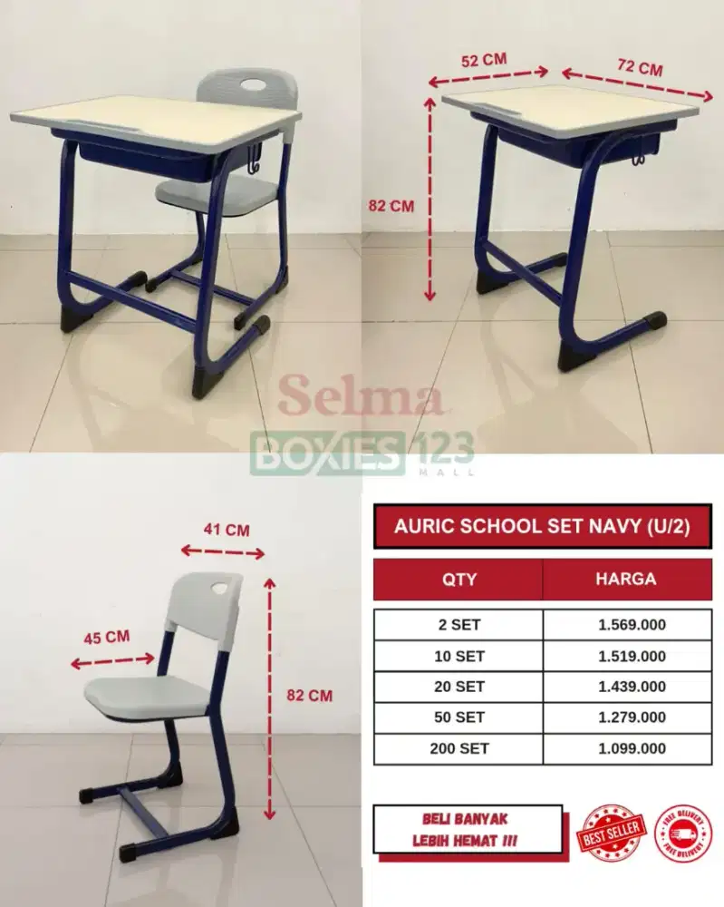 Obral bangku sekolah set SD SMP SMA