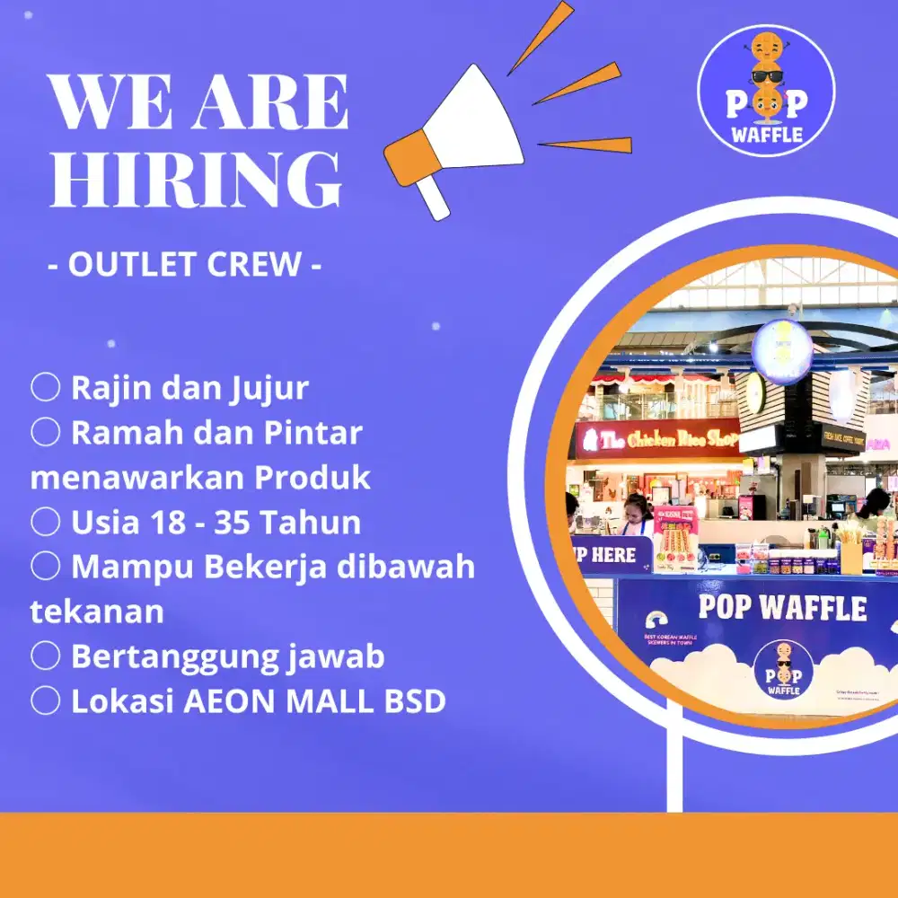 Loker Lowongan Pekerjaan Staff Outlet Waffle Mall AEON