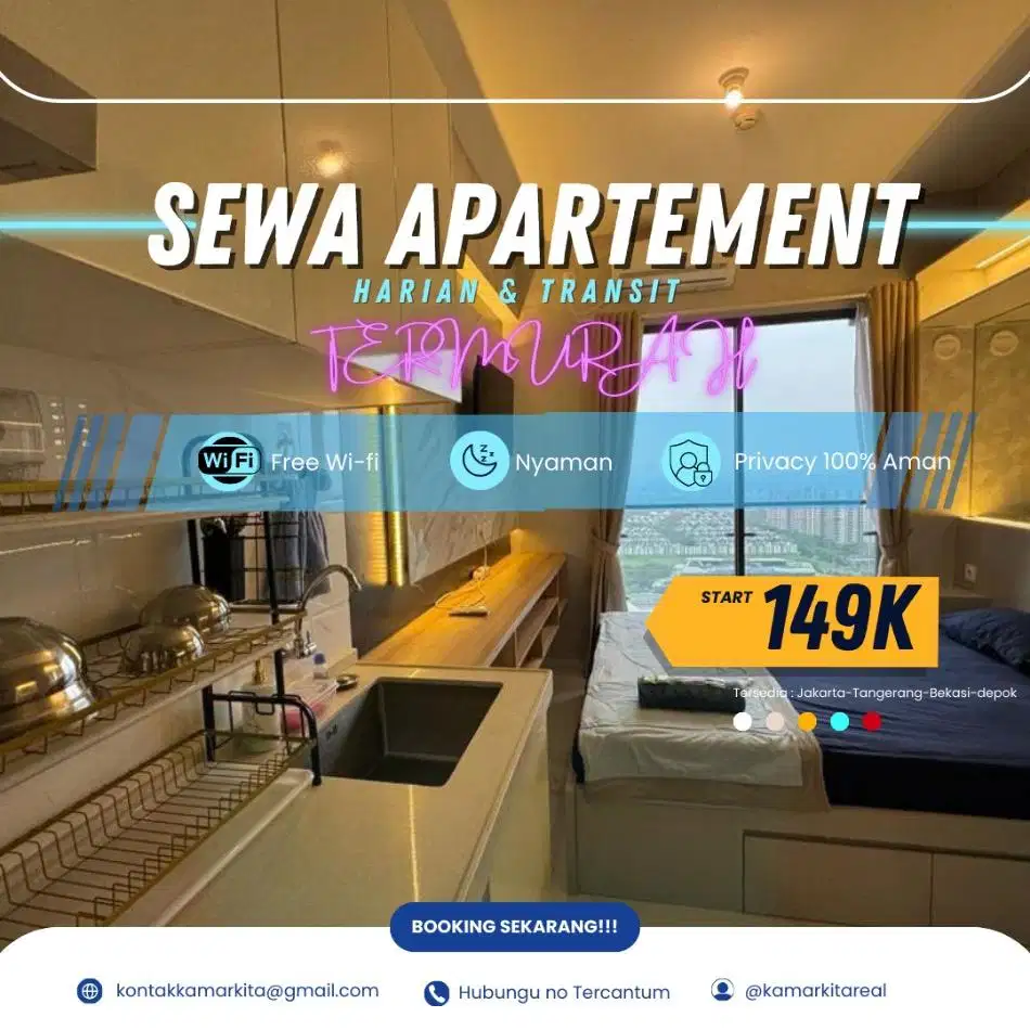 SEWA APARTEMEN JAKARTA SELATAN KALIBATA CITY HARIAN/TRANSIT TERMURAH