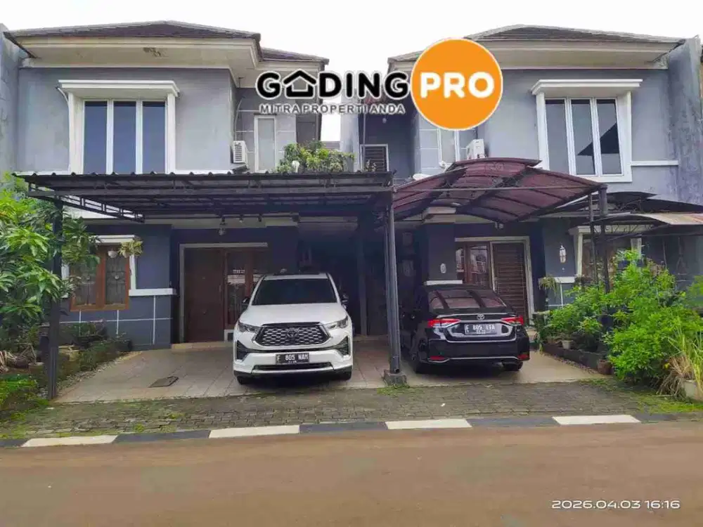 JUAL RUMAH KOTA WISATA CIBUBUR SHM BANGUNAN GANDENG RAPI SIAP HUNI