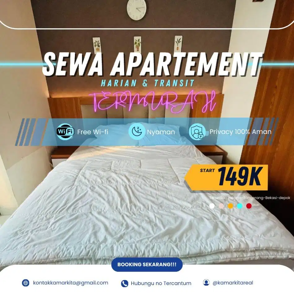 SEWA APARTEMEN BINTARO ICON HARIAN/TRANSIT TERMURAH TANGERANG SELATAN
