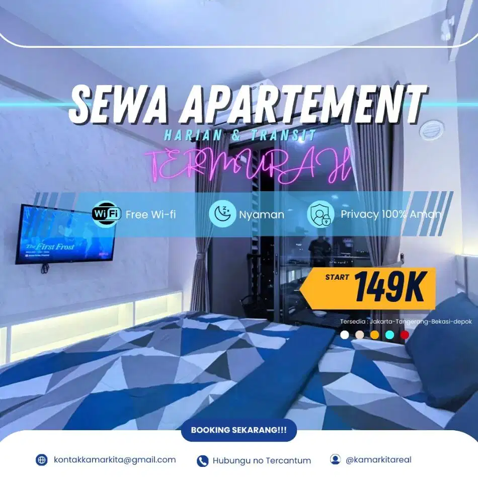 SEWA APARTEMEN LOFTVILLES CITY Harian/Transit Termurah Tangerang