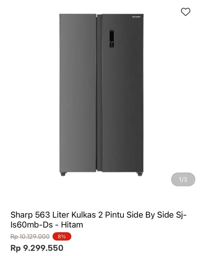 KULKAS SBS SHARP 563liter