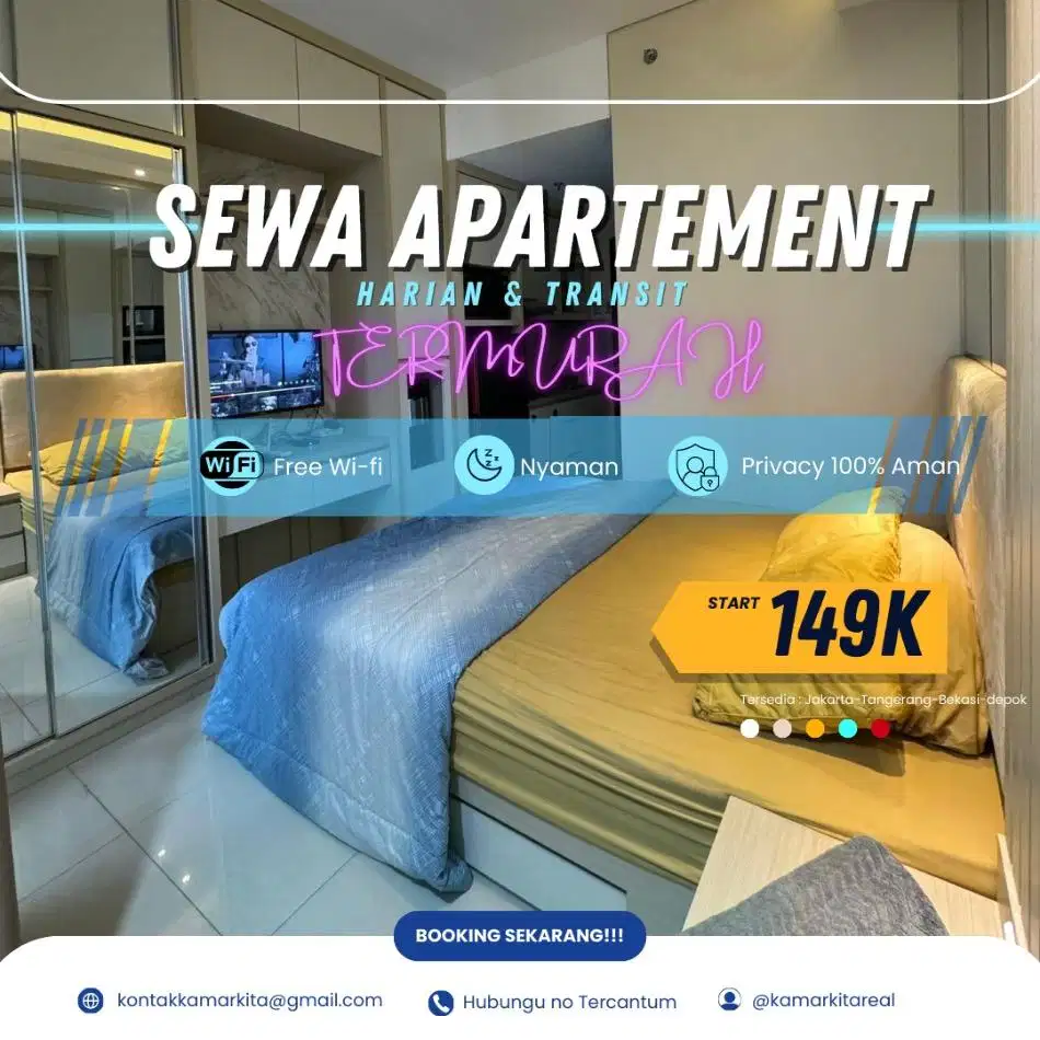 Sewa Apartemen SERPONG GREEN VIEW Harian/Transit Termurah Tangerang