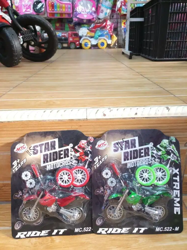 mainan anak motorcross metalik