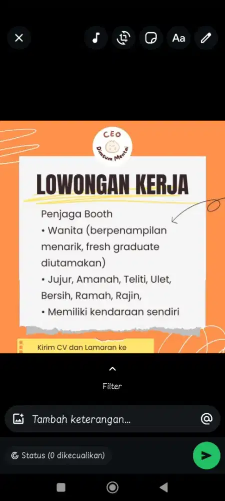 DiButuhkan Segera Staff untuk Jaga Booth