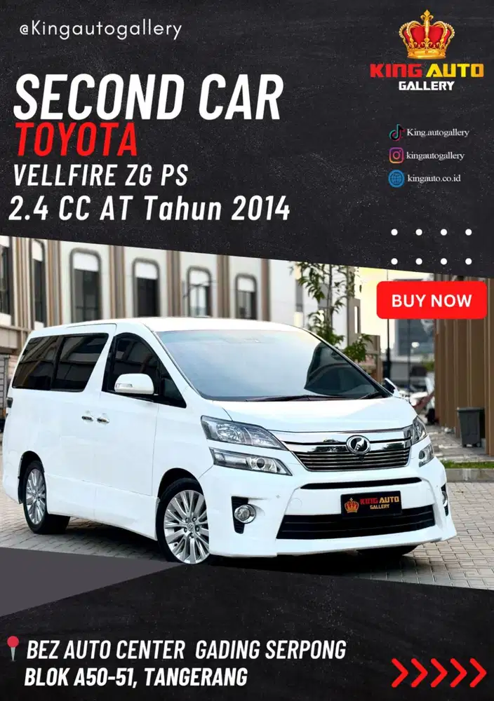 Vellfire ZG Premium Sound 2.4at 2014 Siap Pakai