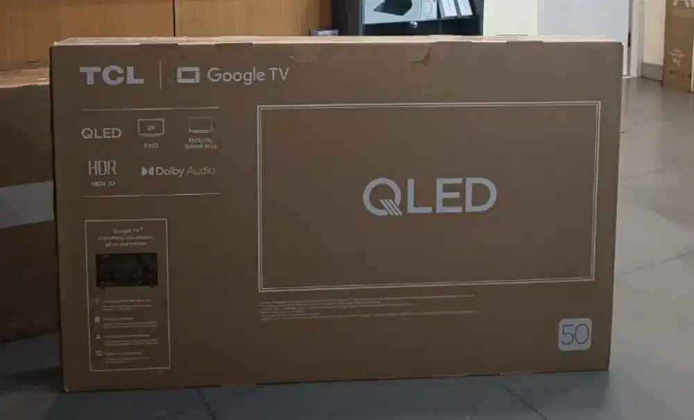Tv tcl google qled 50  segel gress + pasang bracket tv