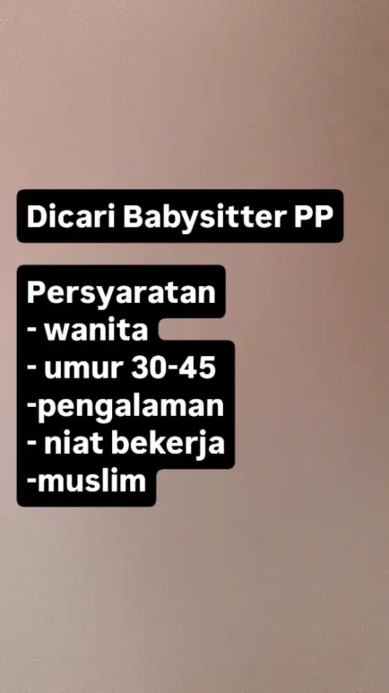 Dicari babysitter PP