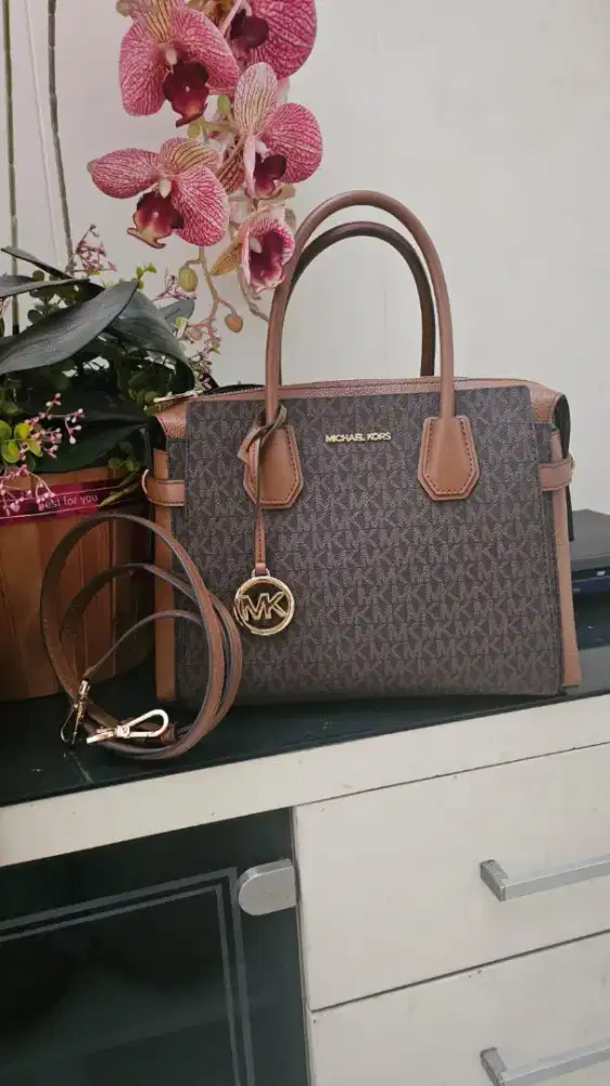Tas Original Michael Kors (MK) Satchel Bag - Signature Brown Monogram