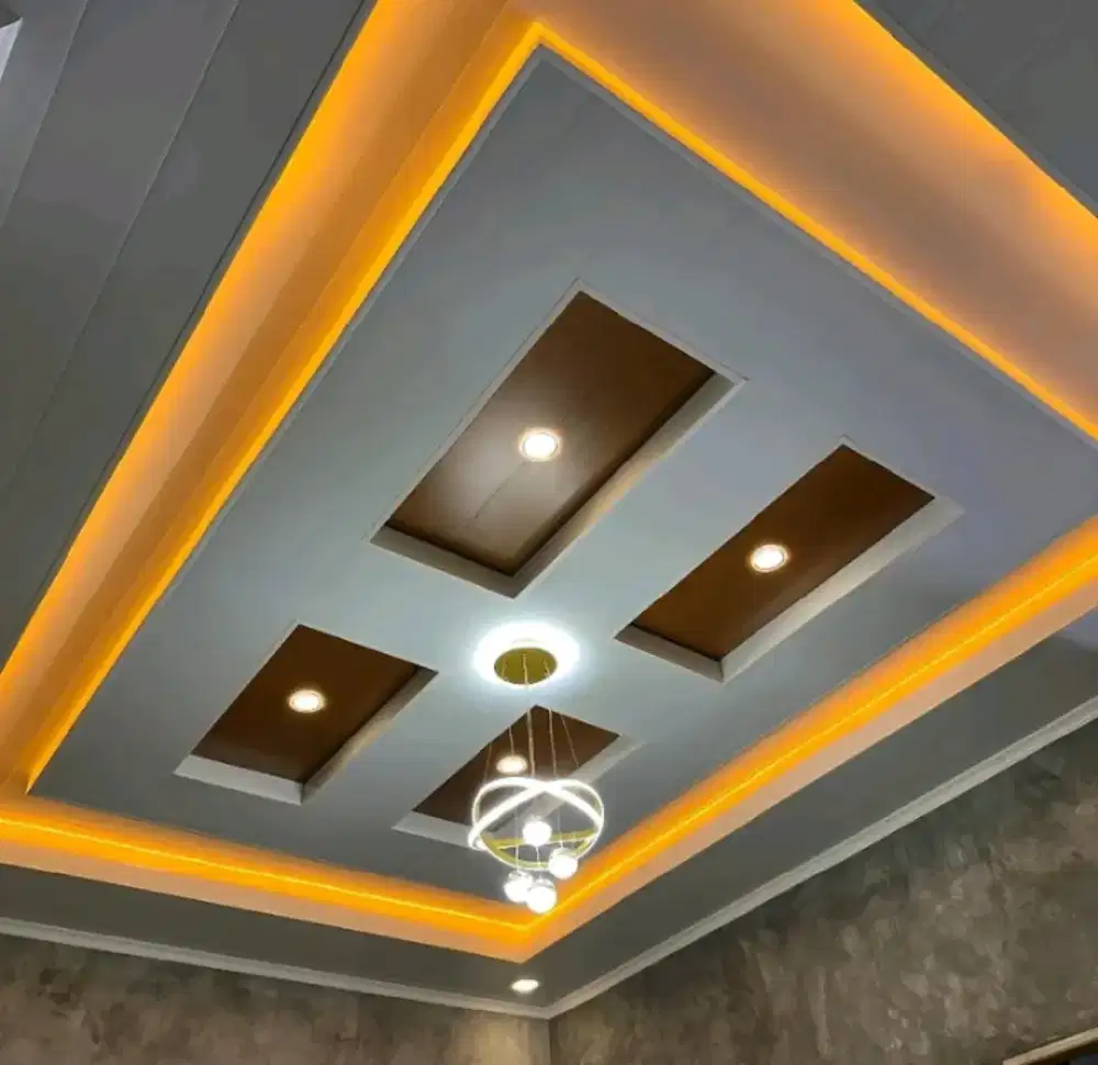 Plafon pvc terpasang bahan dan tukang trima beres