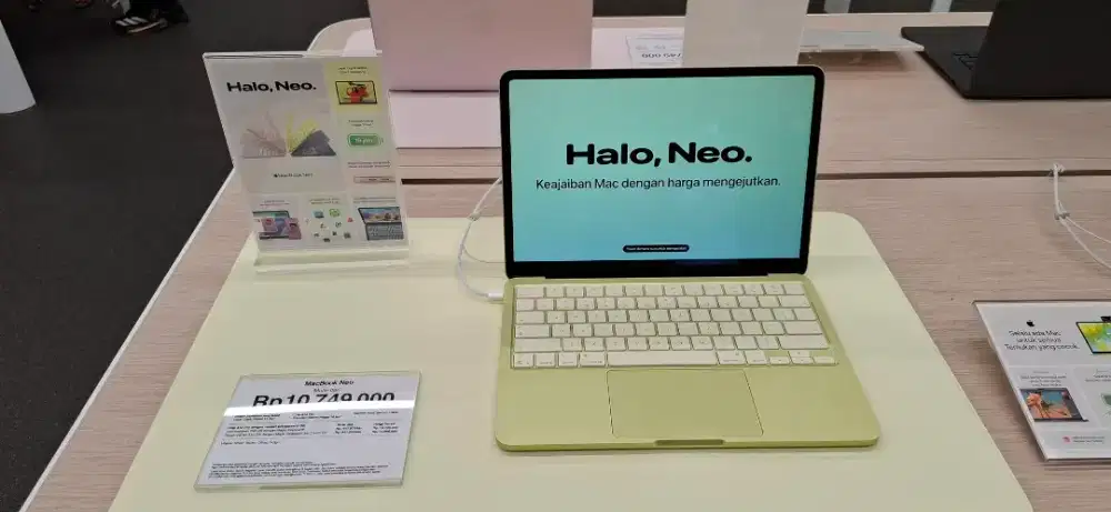 READY MACBOOK NEO 8/512GB CASHBACK 750RB ATAU FREE 1X CICILAN CC
