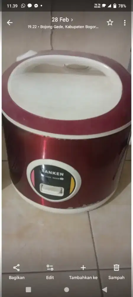 Di jual rice cooker merk Sanken ukuran dua liter