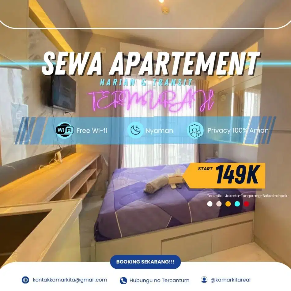 SEWA APARTEMEN SPRINGLAKE SUMMARECON BEKASI UTARA HARIAN/TRANSIT MURAH
