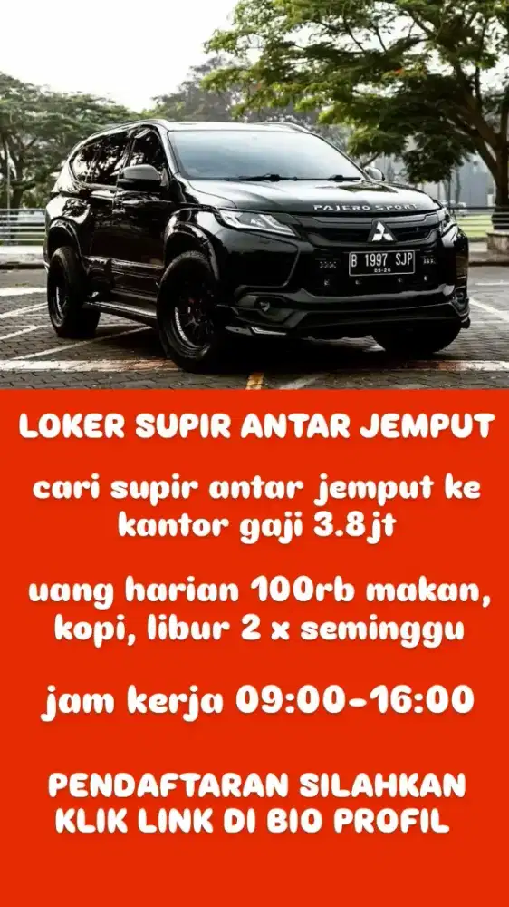 Dibutuhkan karyawan supir pribadi