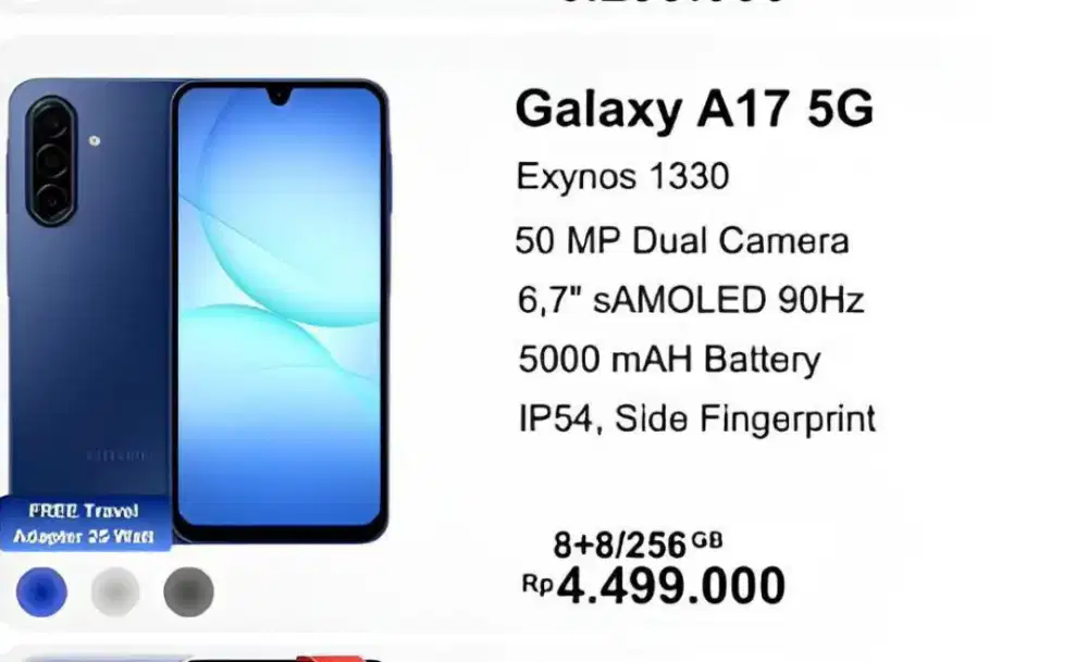 HEADPHONE ANDROID GALAXY A17 5G 8+8/256GB