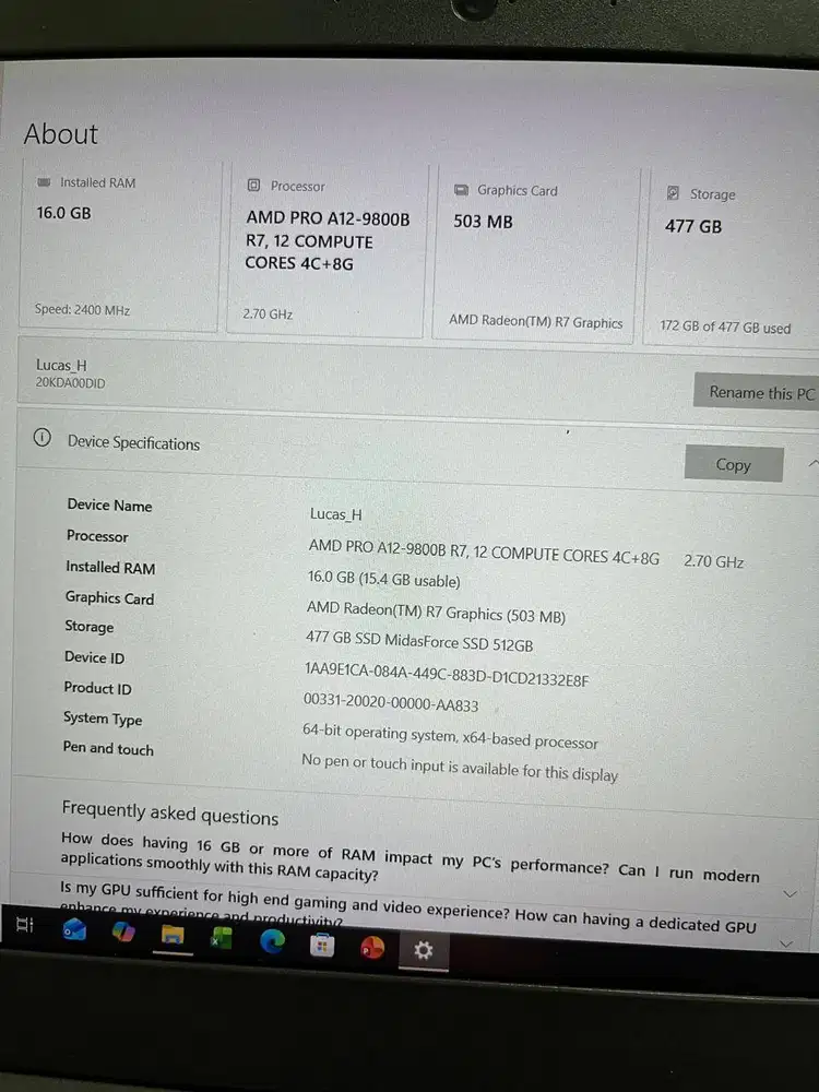 LENOVO A275 BATERRY 1 BAGUS