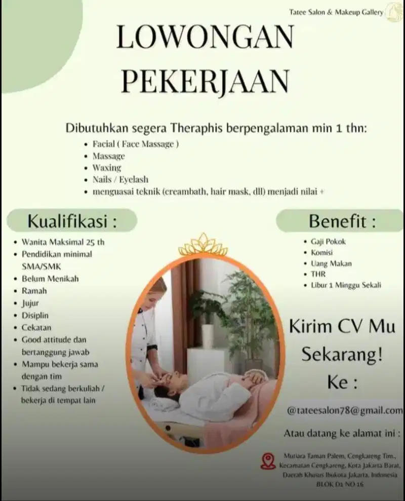DI CARI SEGERA TERAPIS SALON BERPENGALAMAN