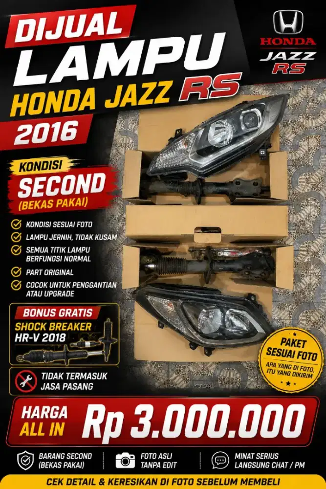 DIJUAL Lampu Honda JAZZ RS 2016