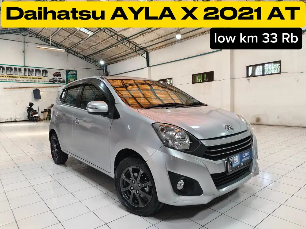 (Low km 33 Rb) Daihatsu AYLA X 1.0 Bensin AT 2021 silver original