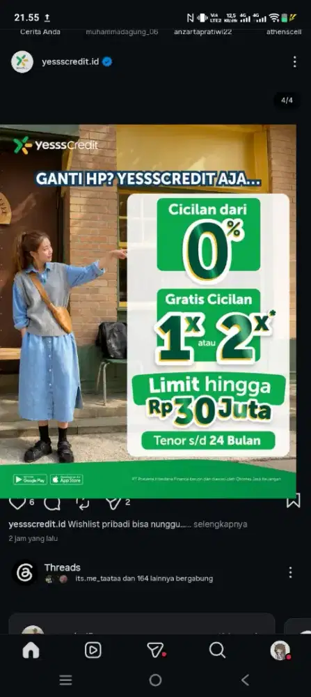 Kredit HP free 2x cicilan
