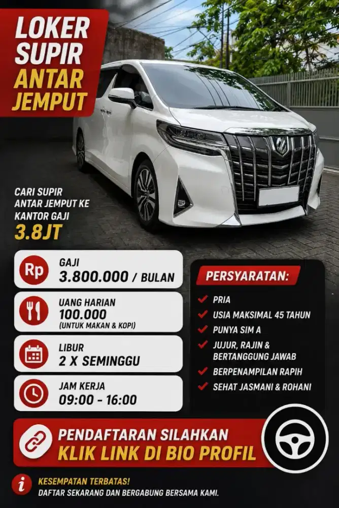 dibutuhkan karyawan supir